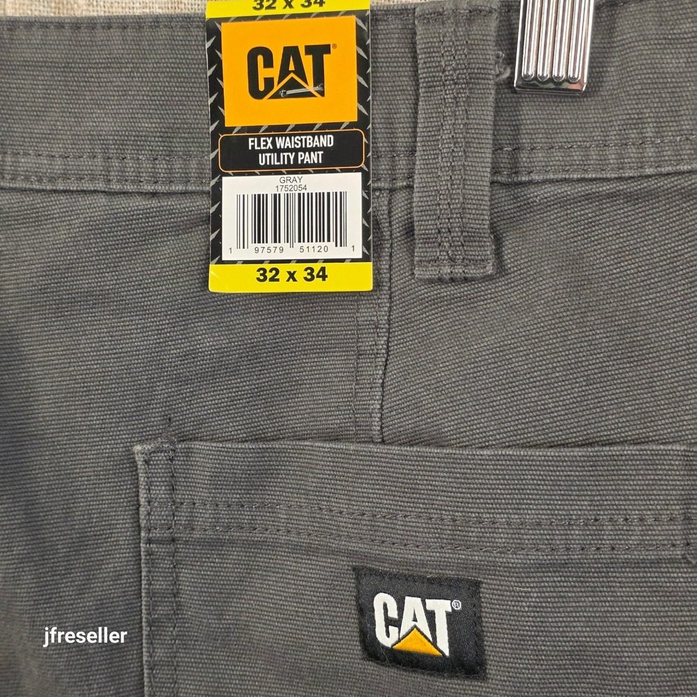 CAT Caterpillar Mens Flex Waistband Utility Work Pants Gray 32x34 1752054 NEW - Picture 7 of 7
